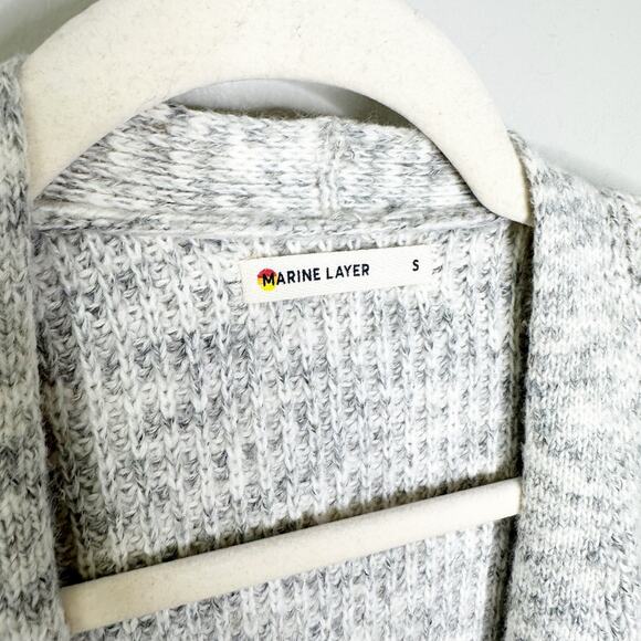 Marine Layer Womens Cabin Cardigan Oversized Chunky Knit Open Front Gray Size S - Picture 7 of 8